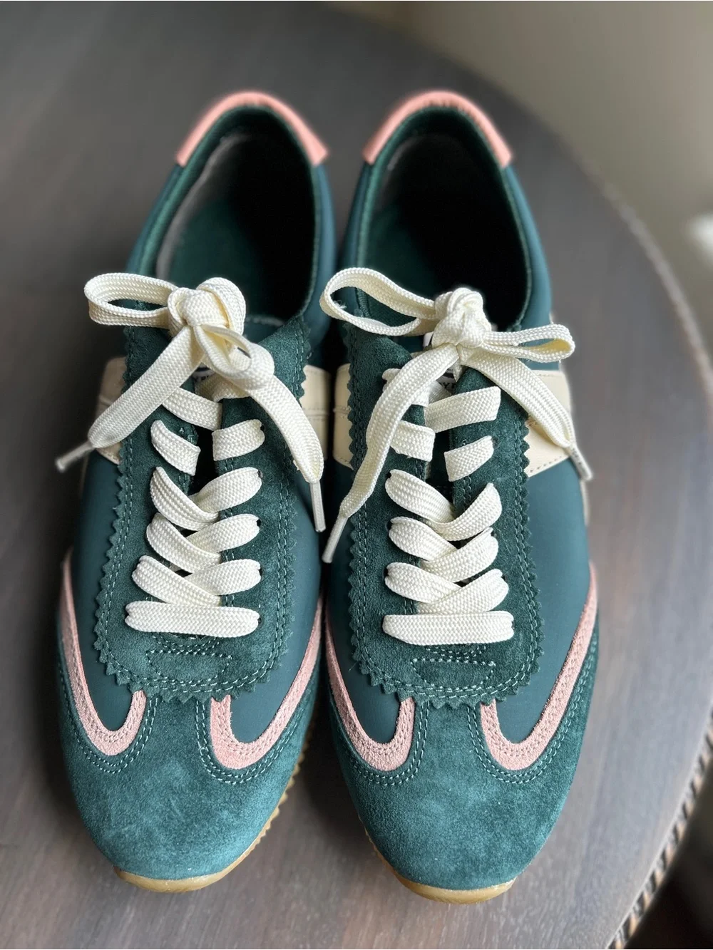 Tory Burch Women's HANK Nylon & Suede Sneakers, Bottle Green Size 8 (M) NEW